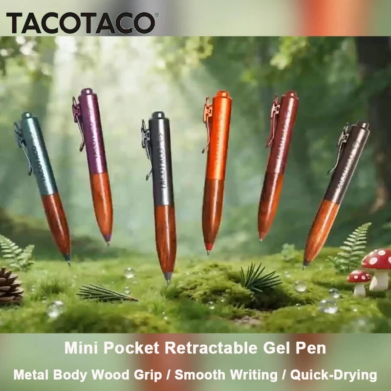 Фото Ручка шариковая TACOTACO из натурального дерева, премиум-класса, 0.5 мм, быстросохнущая, с плавным письмом, устойчивым захватом, без усталости, компактная, элегантный подарок №1