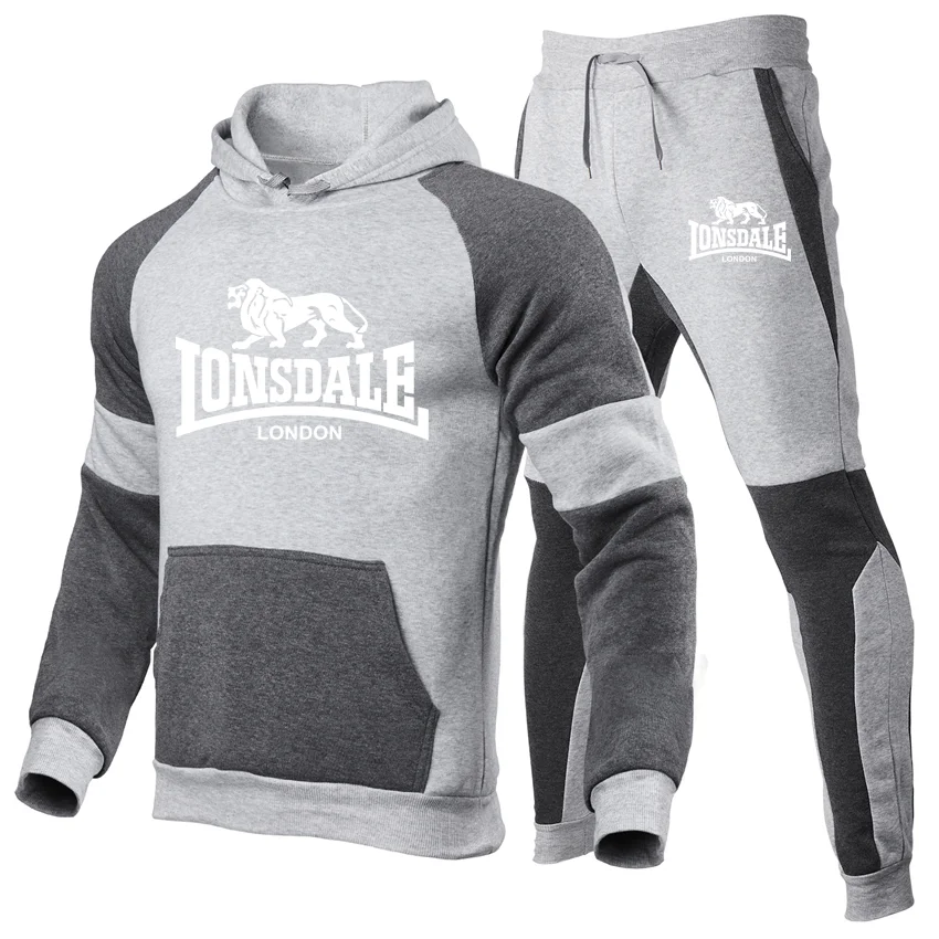 Мужской спортивный костюм LONSDALE кофта с контрастной расцветкой и спортивные