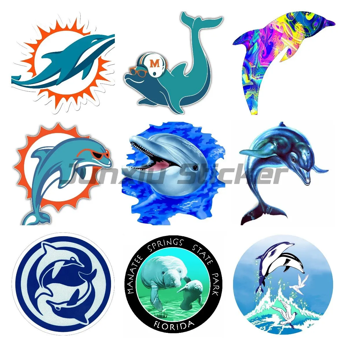 

Dolphin Play Car Sticker Boat Kayak Toolbox Outdoor Decal Animal Fish Stickers Car Wrap