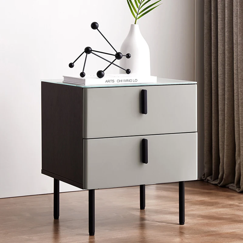 

Small Nordic Nightstands Rattan Storage Cabinet Gray Simple Nightstands Modern Corner Mesitas De Noche House Furniture GPF40XP