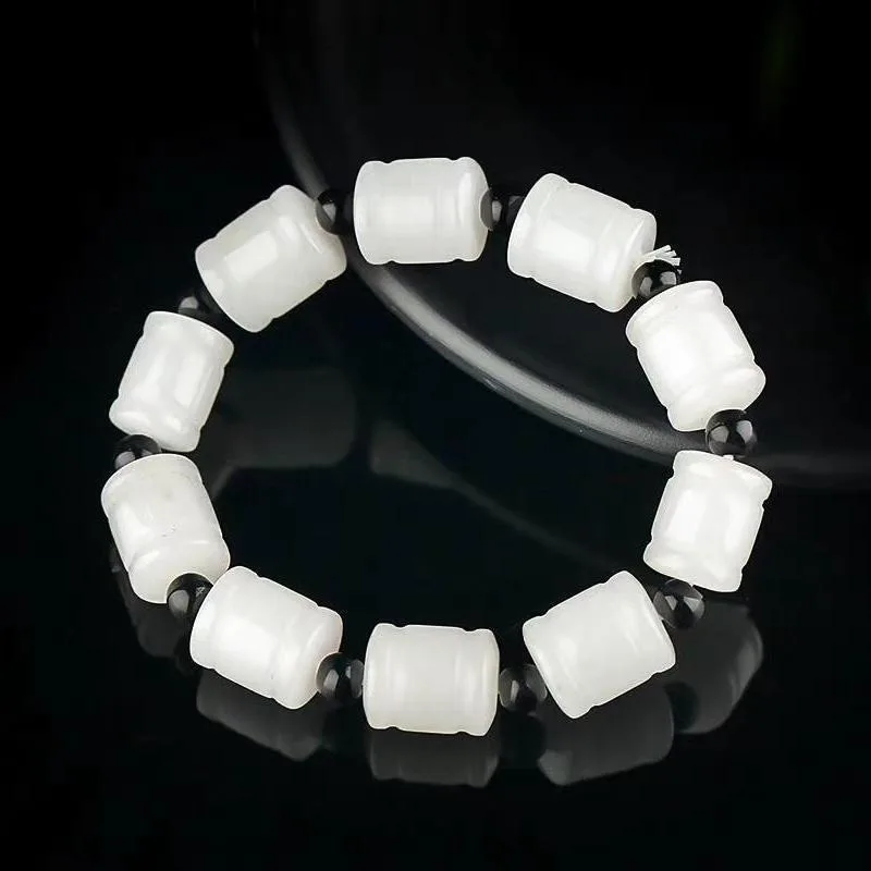 Браслет с бусинами из натурального нефрита модный универсальный переводной