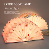 portable 5 colors 3d creative led book night light wooden usb recharge magnetic folding desk lamp home decoration kid baby gift
