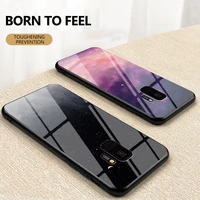 painted glass phone case for samsung note 20ultra s22plus s21fe s10lite s20plus protective case starry sky luxury tpu funda