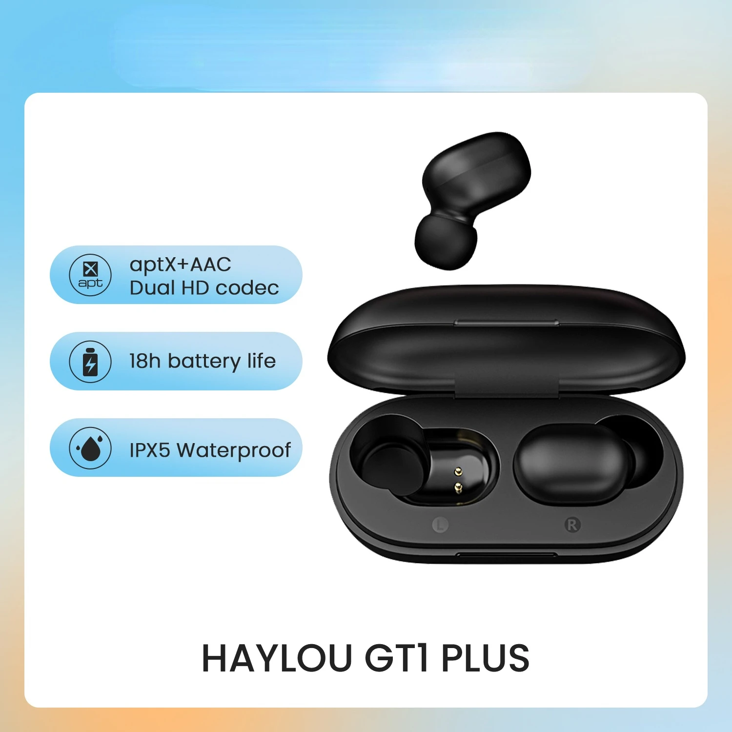 

GT1 Plus APTX 3D Real Sound Wireless Headphones, Touch Countrl DSP Noise Cancelling Bluetooth Earphones QCC 3020 Chip