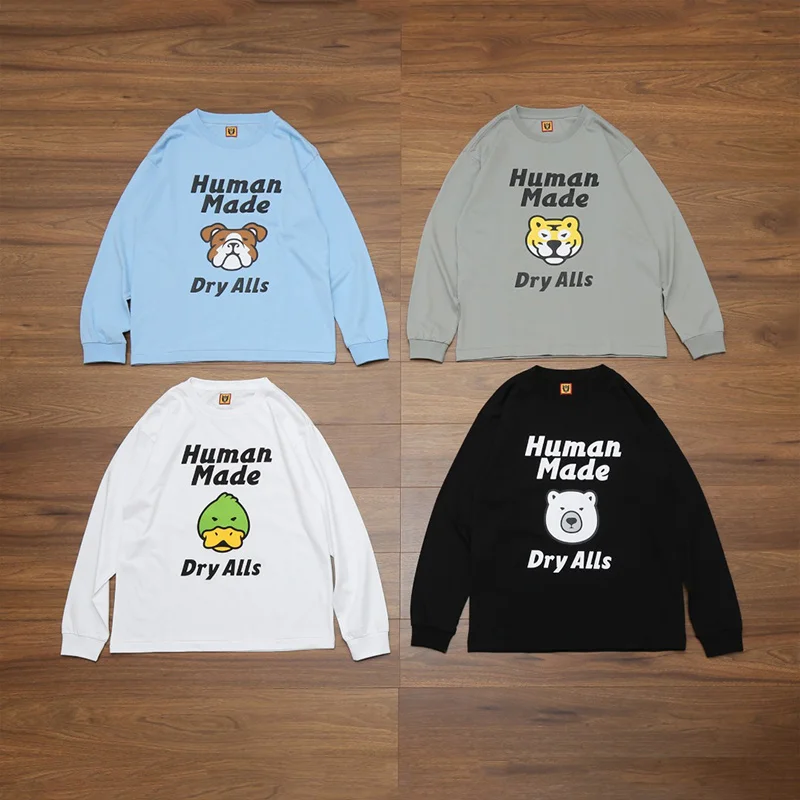 

MADE Pullover HUMAN Cotton Print Tiger Long Sleeve Men Women 1:1 Human Made Oversize Sweatshirt