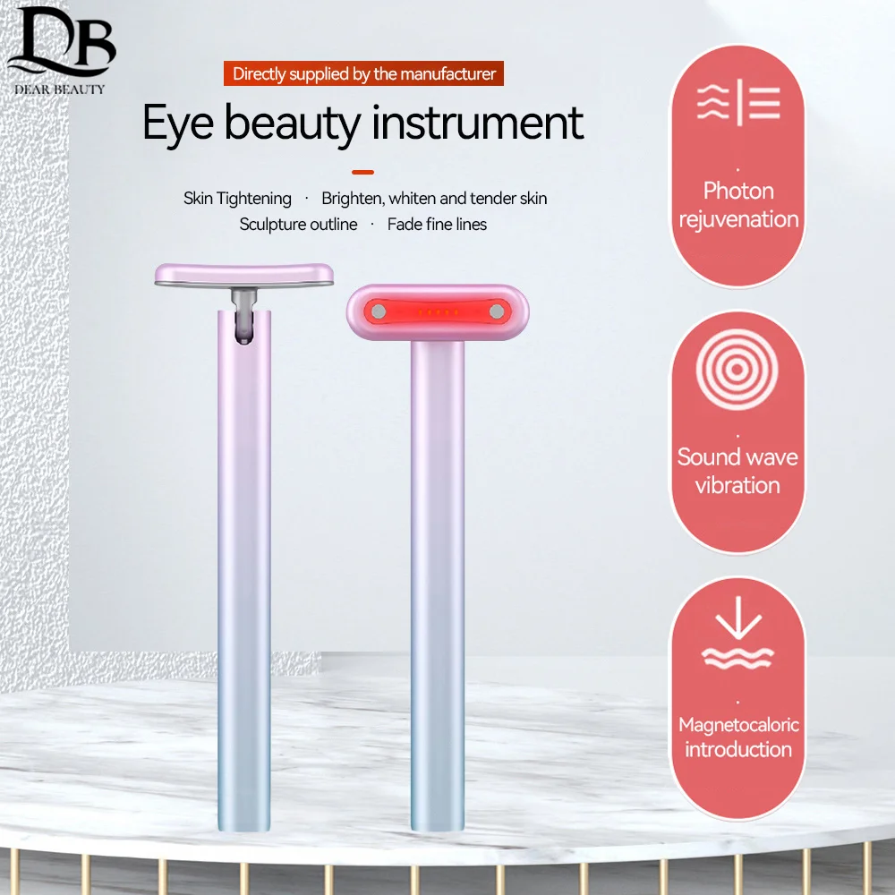 EMS Microcurrent Eye Beauty Massager Red Light Therapy Neck Face Massage Skincare Tool Anti-Aging Skin Tightening Beauty Wand