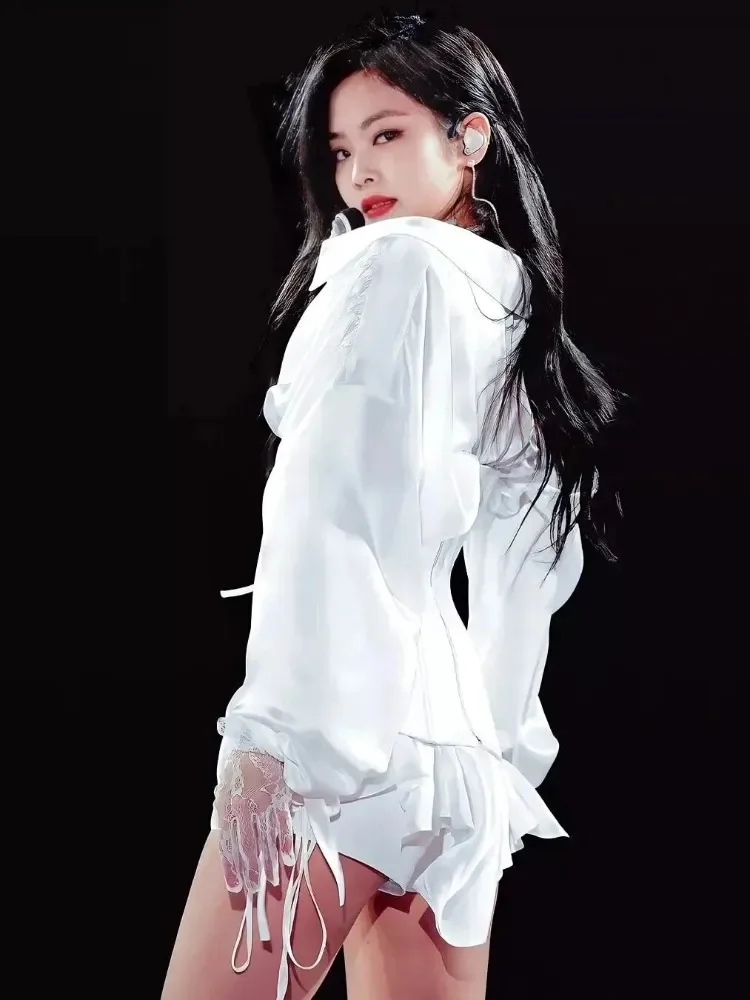 Jennie Idols K-pop Dancer Outfit Женская сексуальная концертная одежда Хип-хоп Уличная