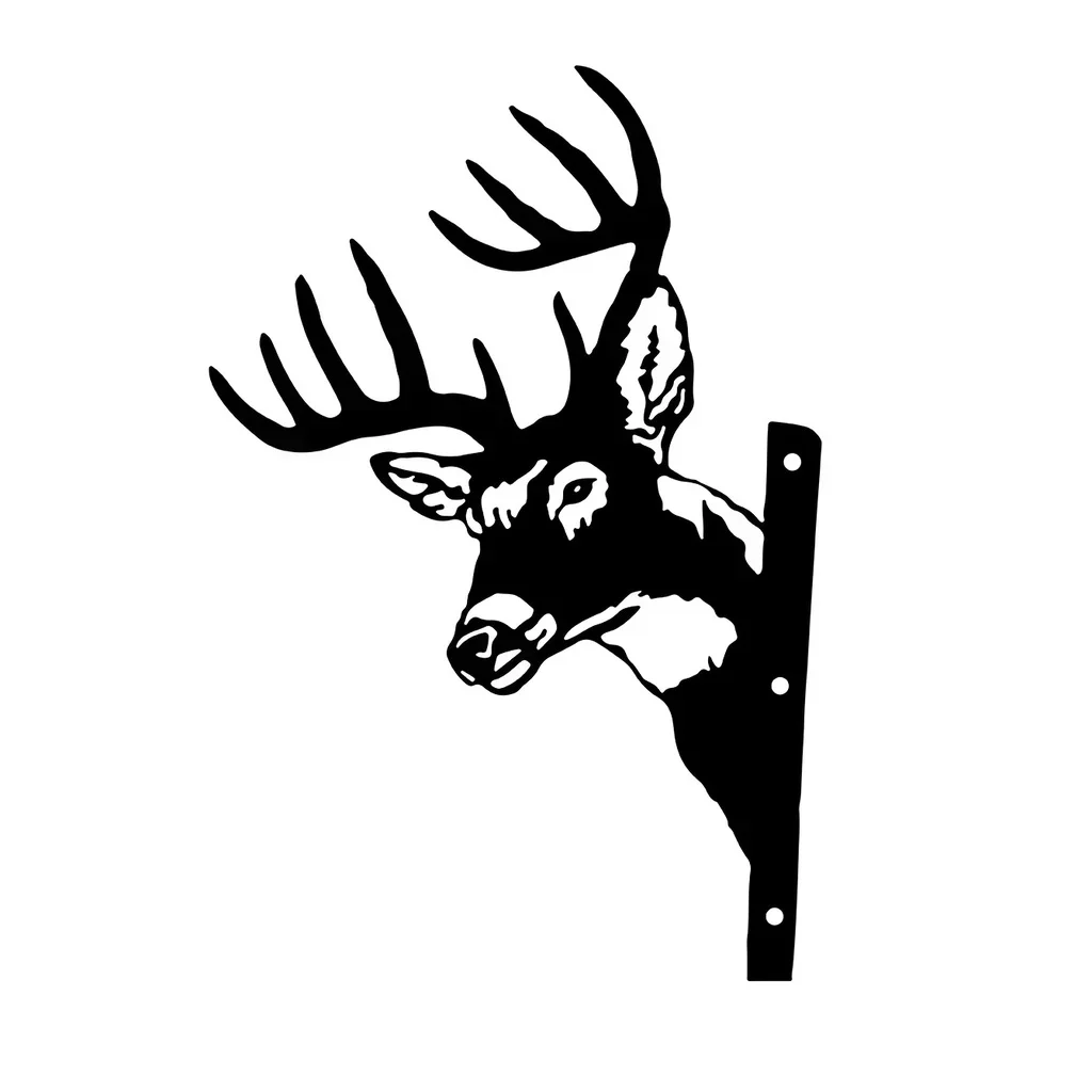 Impart Rustic Beauty to Your Garden с настенным подвесом в железном силуэте стиле оленя.