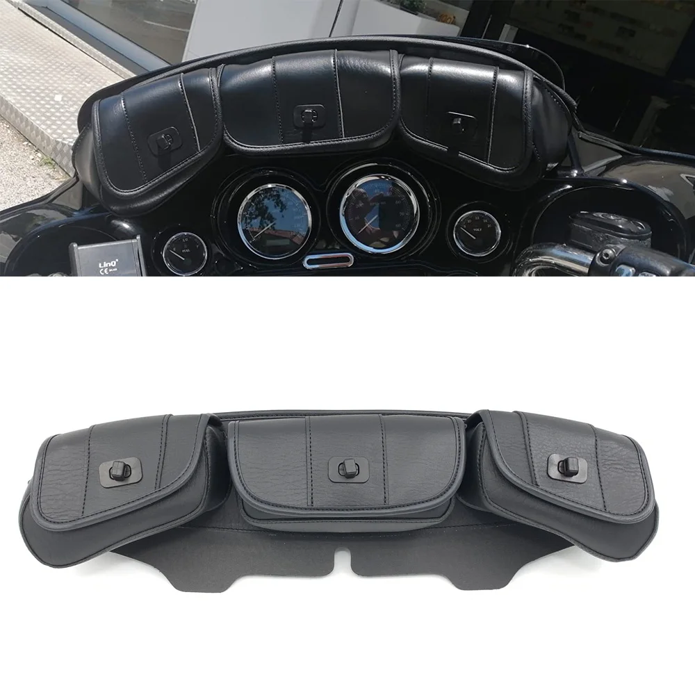 

Водонепроницаемая Сумка Для Мотоцикла Из Полиуретана С 3 Карманами Для Ветрового Стекла И Обтекателя 'Batwing' Для Harley Ele...