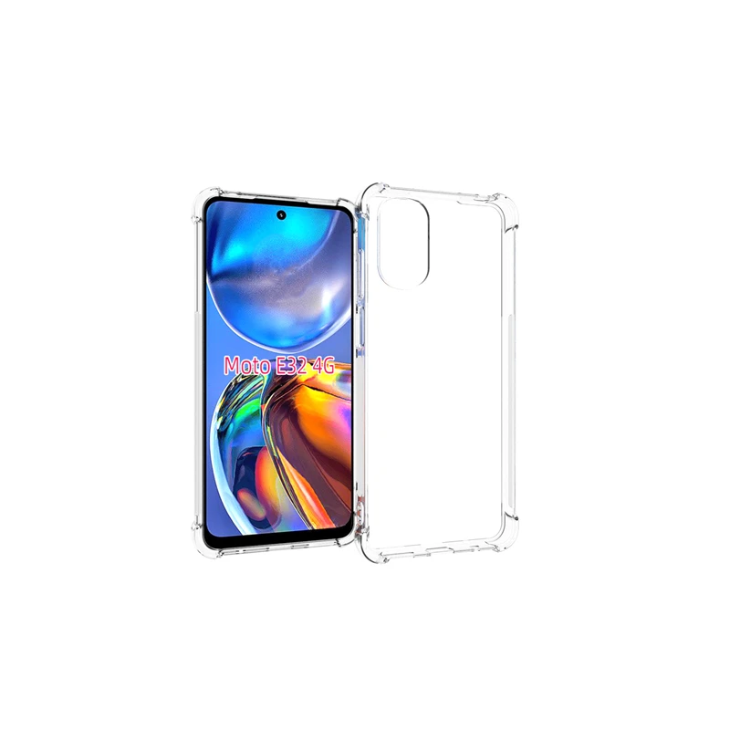 

Чехол для Moto E32 4G мобильный телефон прозрачный полноразмерный чехол из ТПУ с четырьмя углами противоударный силиконовый мягкий защитный чехол