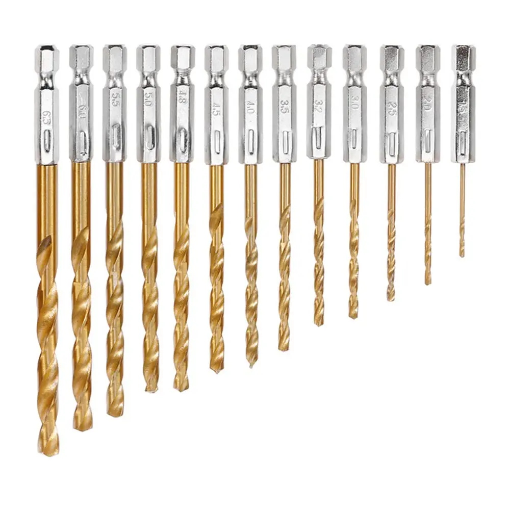 Набор спиральных сверл NIUXIANG из высокоскоростной стали 13 предметов для