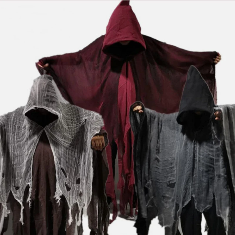 

Halloween Horror Cosplay Cloak Adult Hooded Zombie Capes Gothic Medieval Cosplay Costume Vampires Grim Skeleton Ghost Cosplay