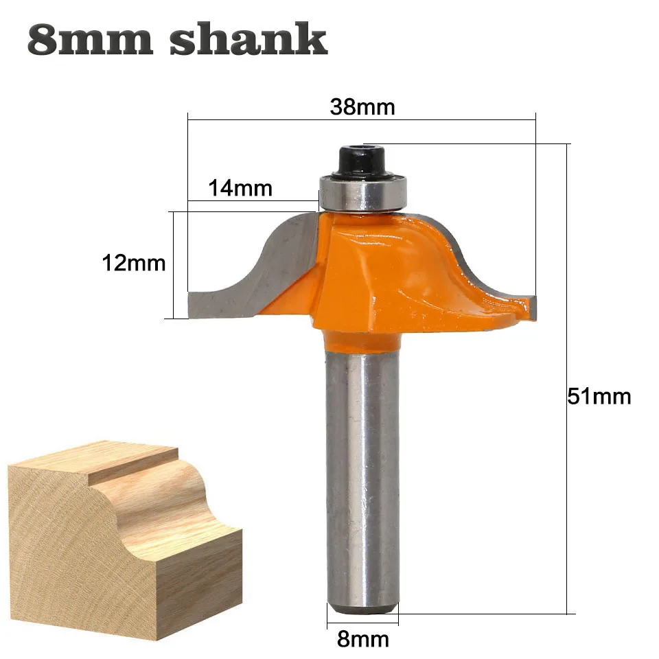 

1PC 8MM Shank Milling Cutter Wood Carving Router Bit with Bearing For Wood Template Pattern Bit Tungsten Carbide Milling Cutters