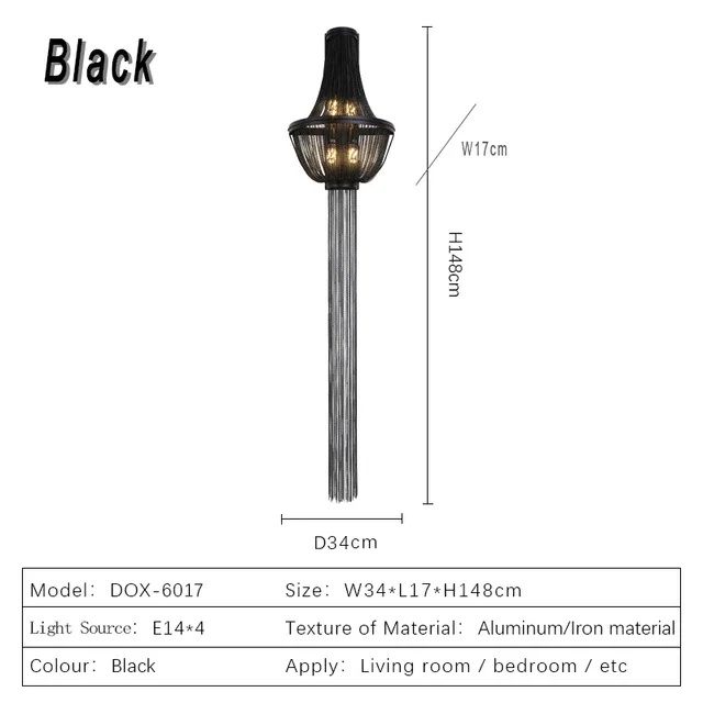 

Лидер продаж, золотой длинный алюминиевый бра-цепочка для прохода, спальни, ТВ, настенный светильник, светодиодное освещение, серебряное итальянское украшение для туалетного столика