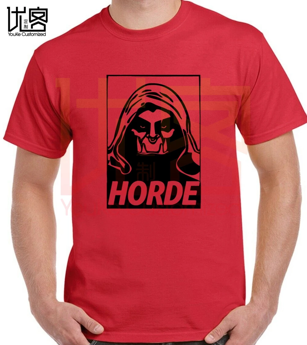 HORDE hooded orc chief T-Shirt World Of Warcraft men's women's 100% cotton short sleeves tops tee printed casual t-shirt |