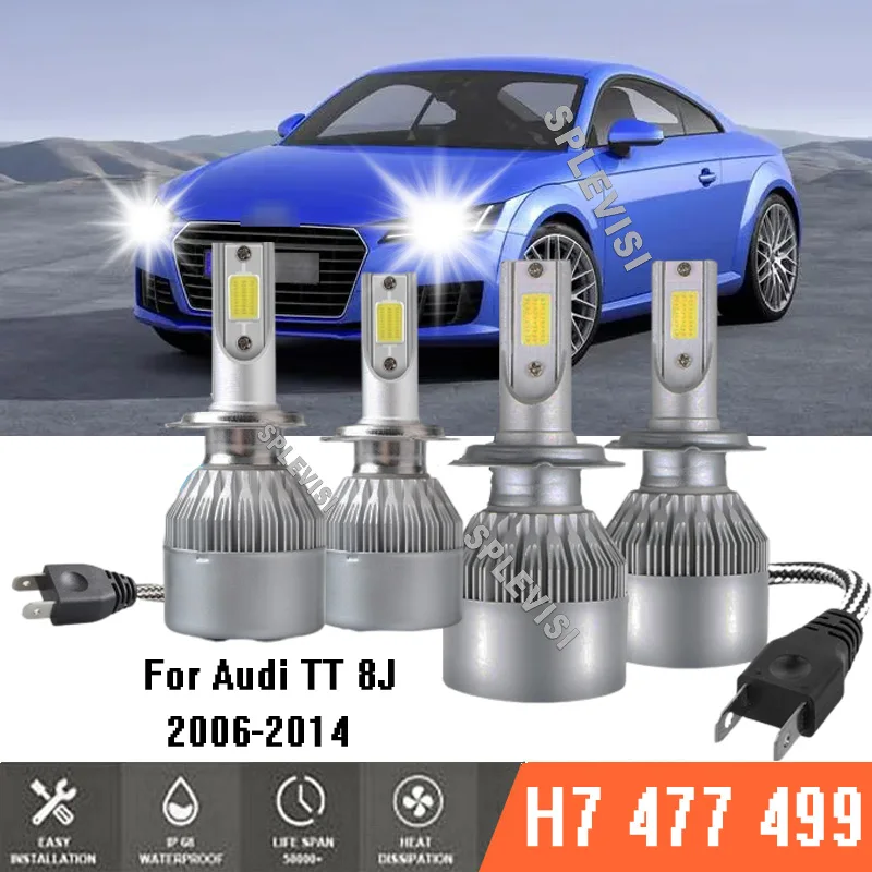 

4x H7 Super White Headlight Bulbs 6000k Lamp Light Hid 12v For Audi TT 8J 2006-2014 2007 2008 2009 2010 2011 2012 2013