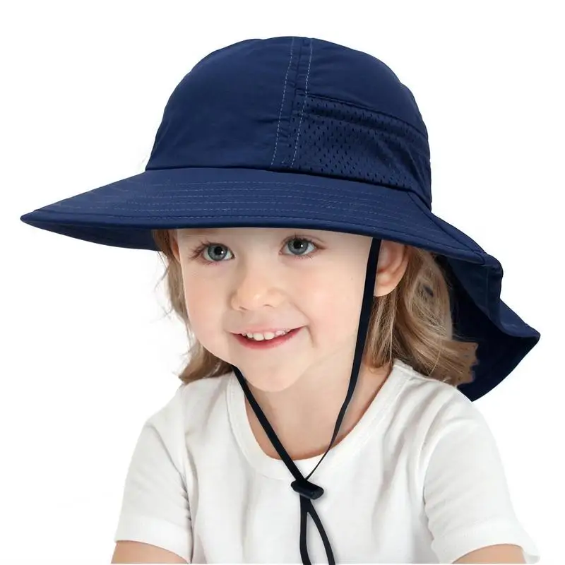 

Kids Hats UPF 50 Sunshade 360 Degree All-Round Protection Caps Sunhat With Neck Cover Design Beach Supplies For Boys And Girls
