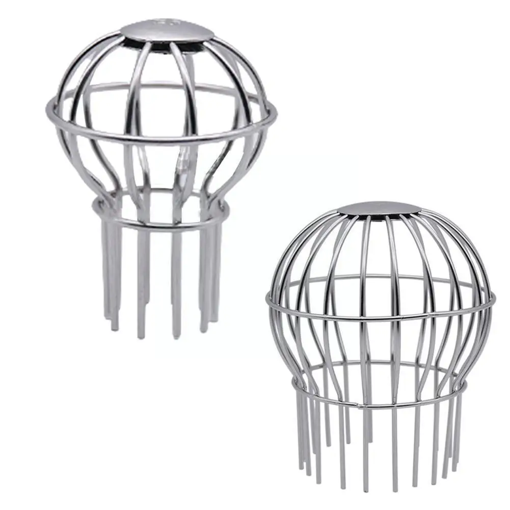 1pcs Spherical Floor Drain 304 Steel Roof Drain Pipe Net Strainer Drains Floor Drain Debris Anti-blocking Leaf Filter N9A4