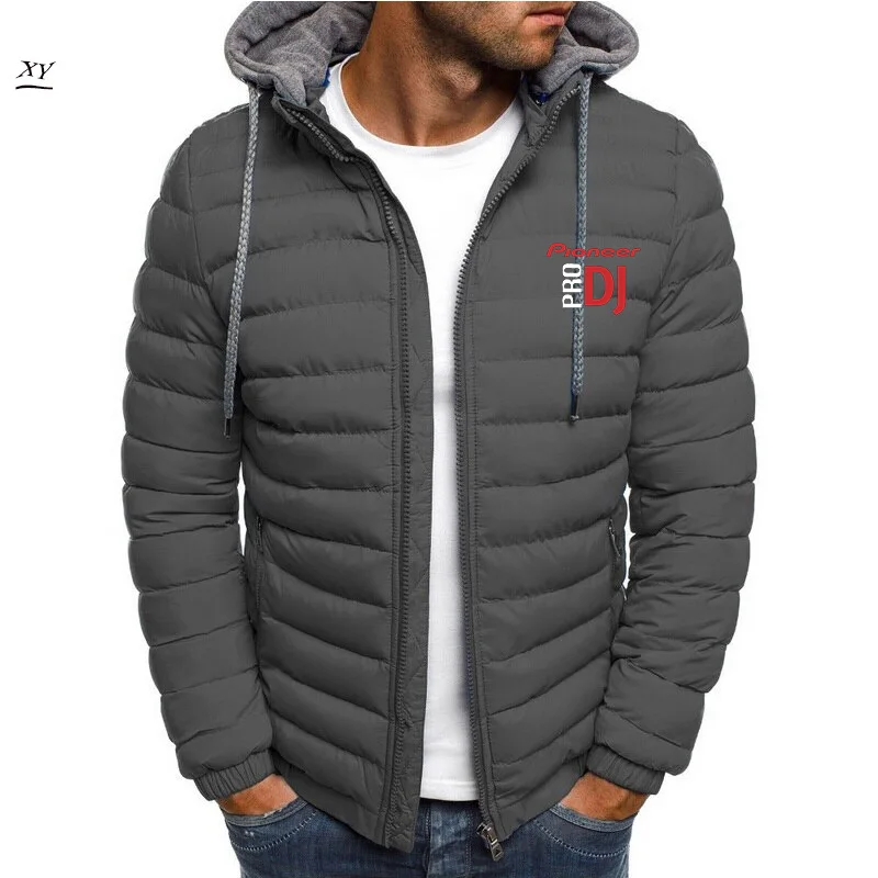 

Oversize Down Coat Men Detachable Hat Padded Hooded Cardigan Drawstring 2022 Winter Thick Warm Jacket Outerwear Top