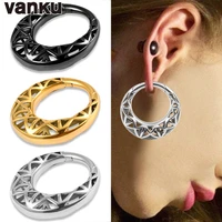 vanku 2pcs 316l stainless steel ear plugs weight hanger tunnels ear gauges weights for ear piercings flower tunnels body jewelry