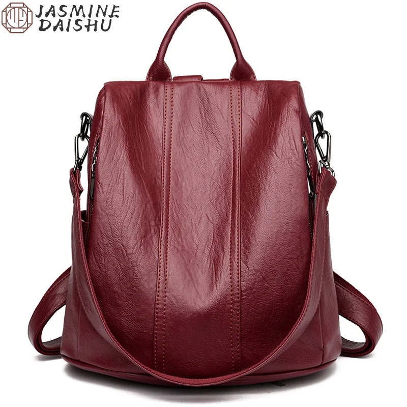 

Women's Waterproof Anti Theft Leather Backpack 2023 Girls Shoulder Bags Multifunctional Large Capacity Travel Backpacks Mochilas