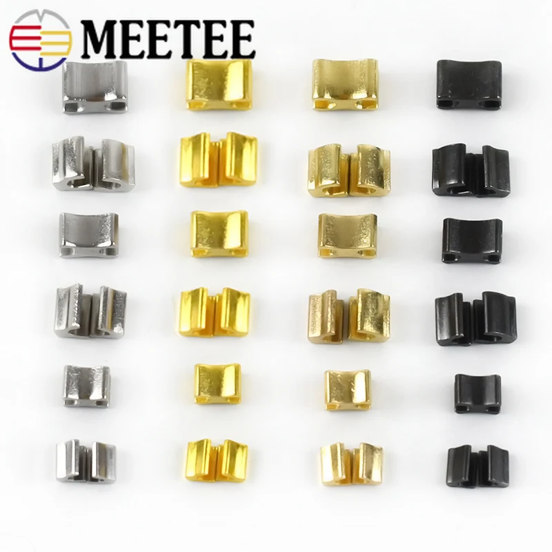 

20Sets Meetee Metal Zipper Stopper Zip Retainer Non-slip End Lock Bag Clothes Zips Repair Kits DIY Sewing Hardware Accessories