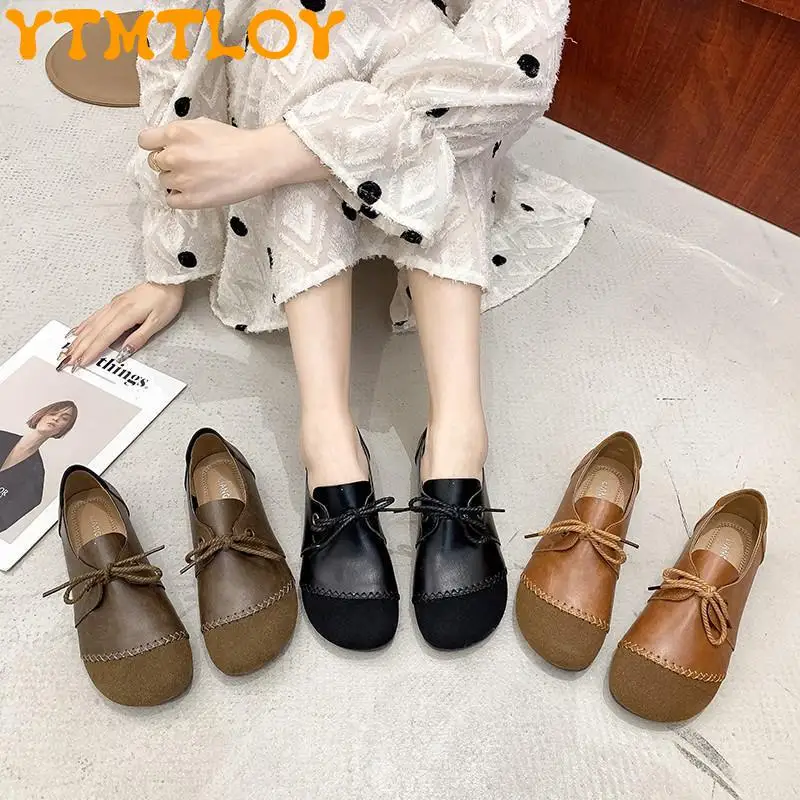 

Туфли женские в стиле ретро, однотонные, с юбкой, повседневная обувь в горошек, плоская подошва, популярный стиль, 2021