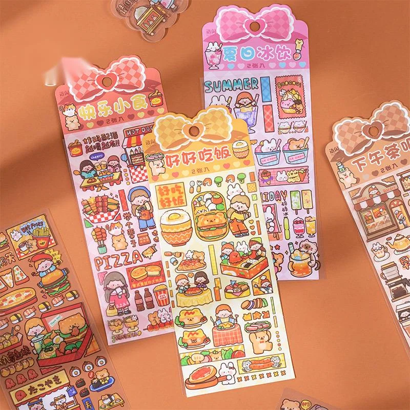 

2sheet Food Series Stickers Set Kawaii Cartoon Diary Album Stationery Sticker Diy Decorative Collage Planner Stickers New