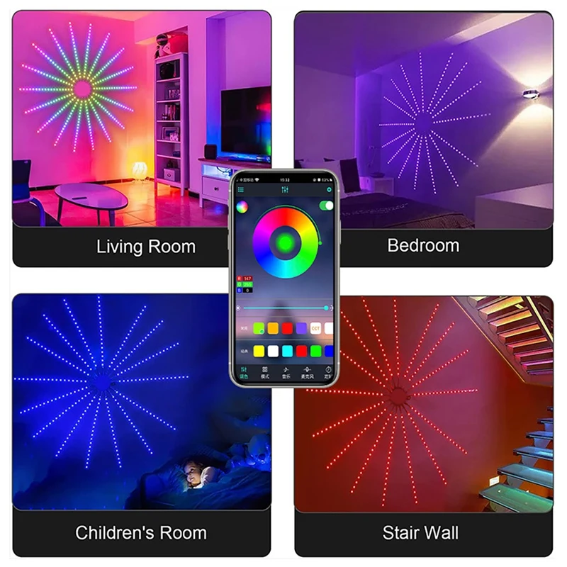 Светодиодная подсветка для музыки 30 светодиодов/м RGB Bluetooth полноцветное звездное