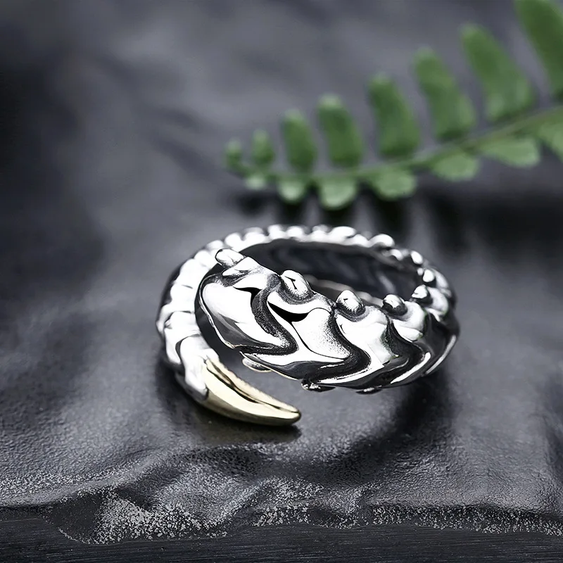 Оптовая продажа мужское серебряное кольцо кольцо-сороконожка с открытым горлом