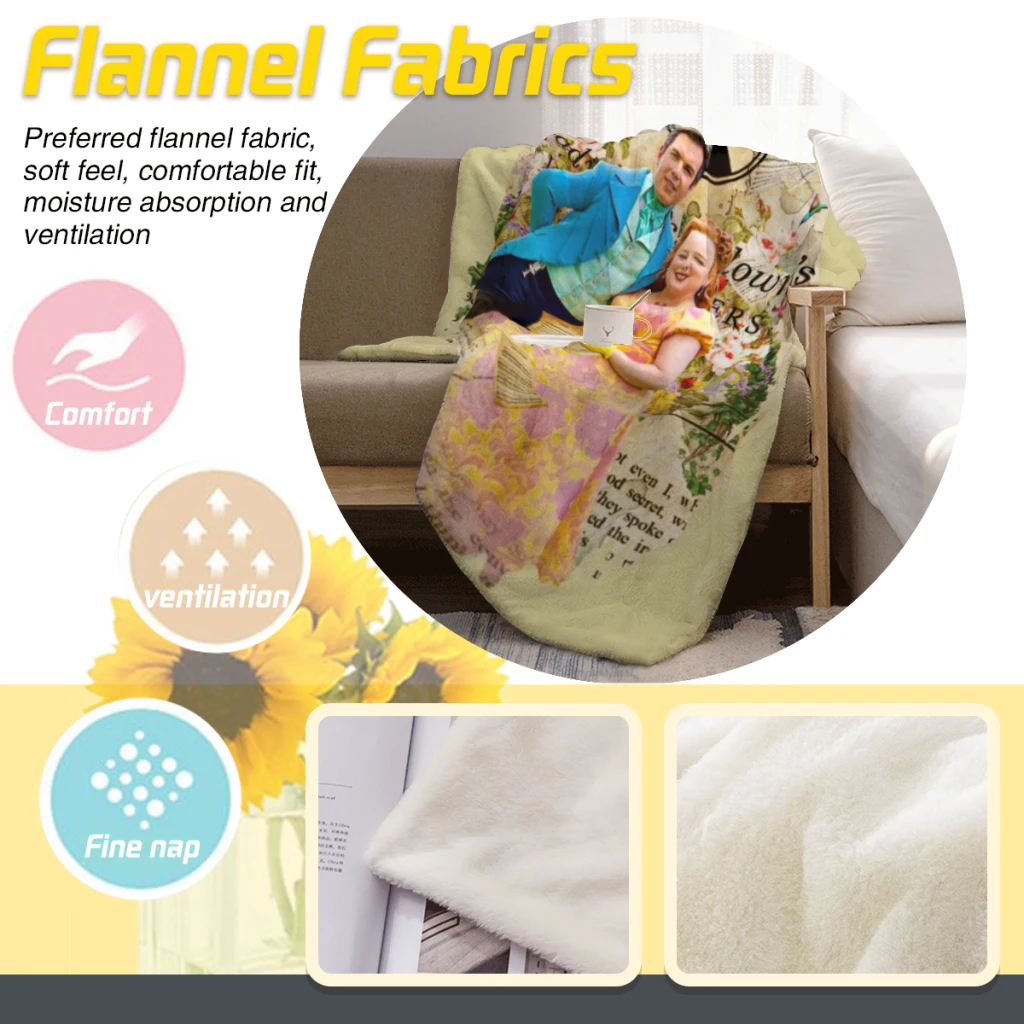 Пенелопа и Колин - одеяла Бриджертон серии. Теплые фланцевые одеяла. Мягкое