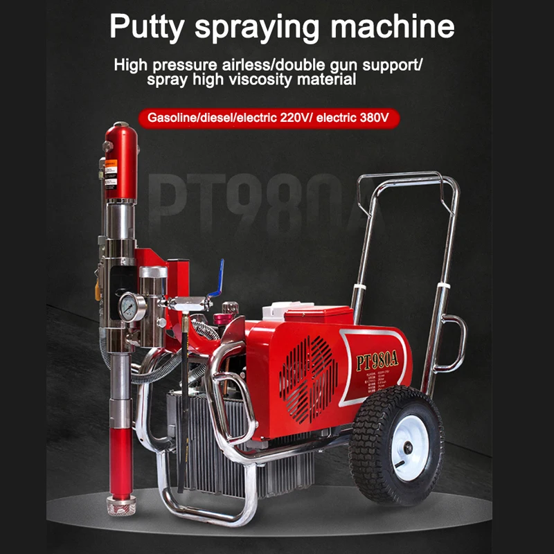 PT980A Multi-Function Airless Painting Machine Electric Hydraulic Putty Powder Spraying Equipment Waterproof Coating Latex Paint