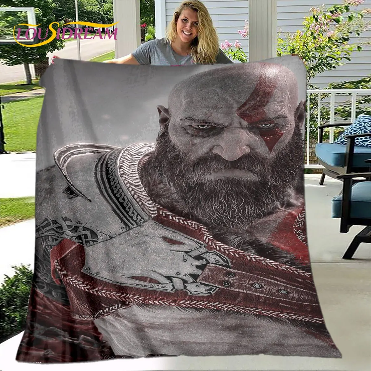 

God of War Game Gamers Soft Plush Blanket,Flannel Blanket Throw Blanket for Living Room Bedroom Bed Sofa Picnic Cover Bettdecke