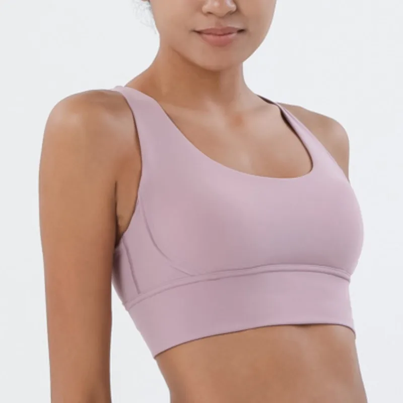 Осень 2024 спортивные дышащие однотонные бюстгальтеры Женские перекрестные