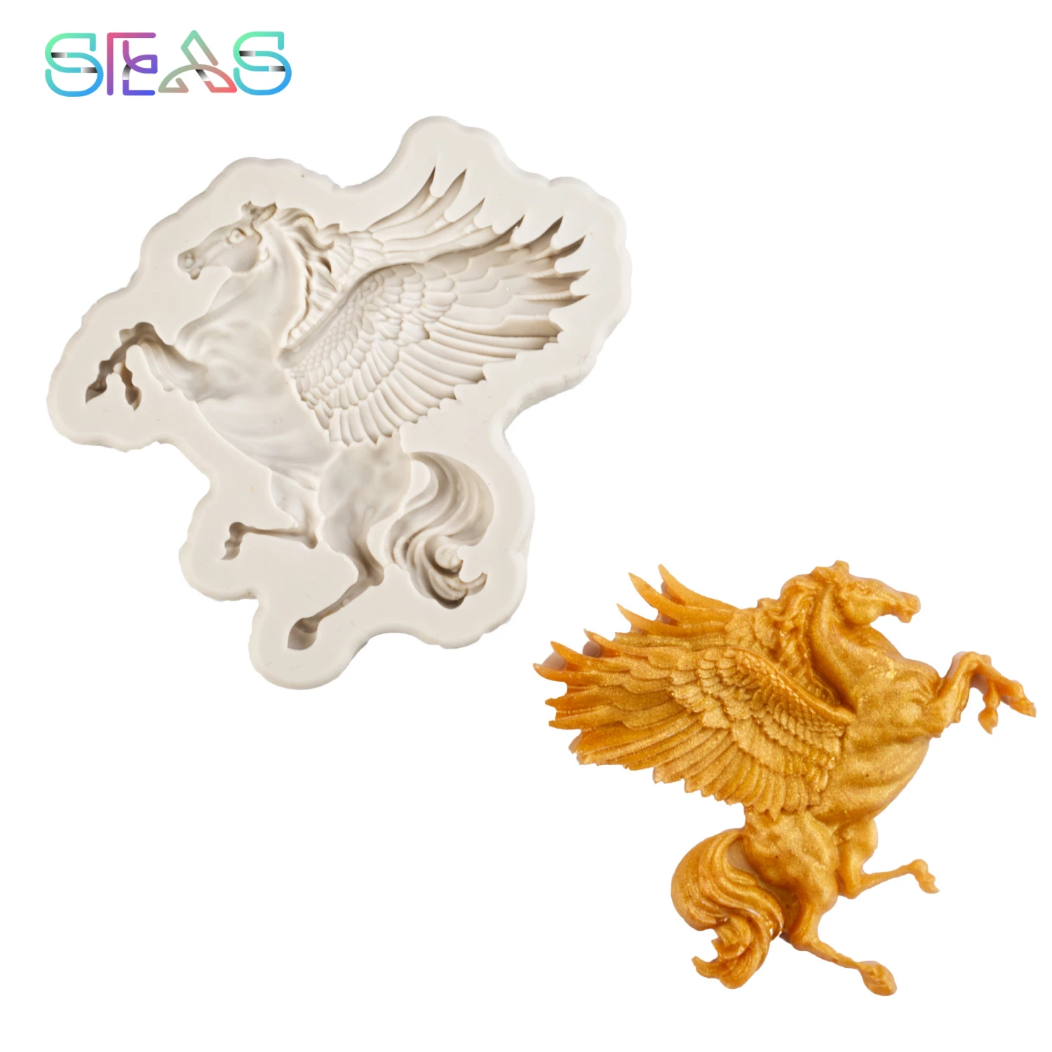 

Рельефная силиконовая форма Pegasus, кухонные инструменты для выпечки из смолы, формы «сделай сам» для торта, шоколада, помадки, кондитерские и...