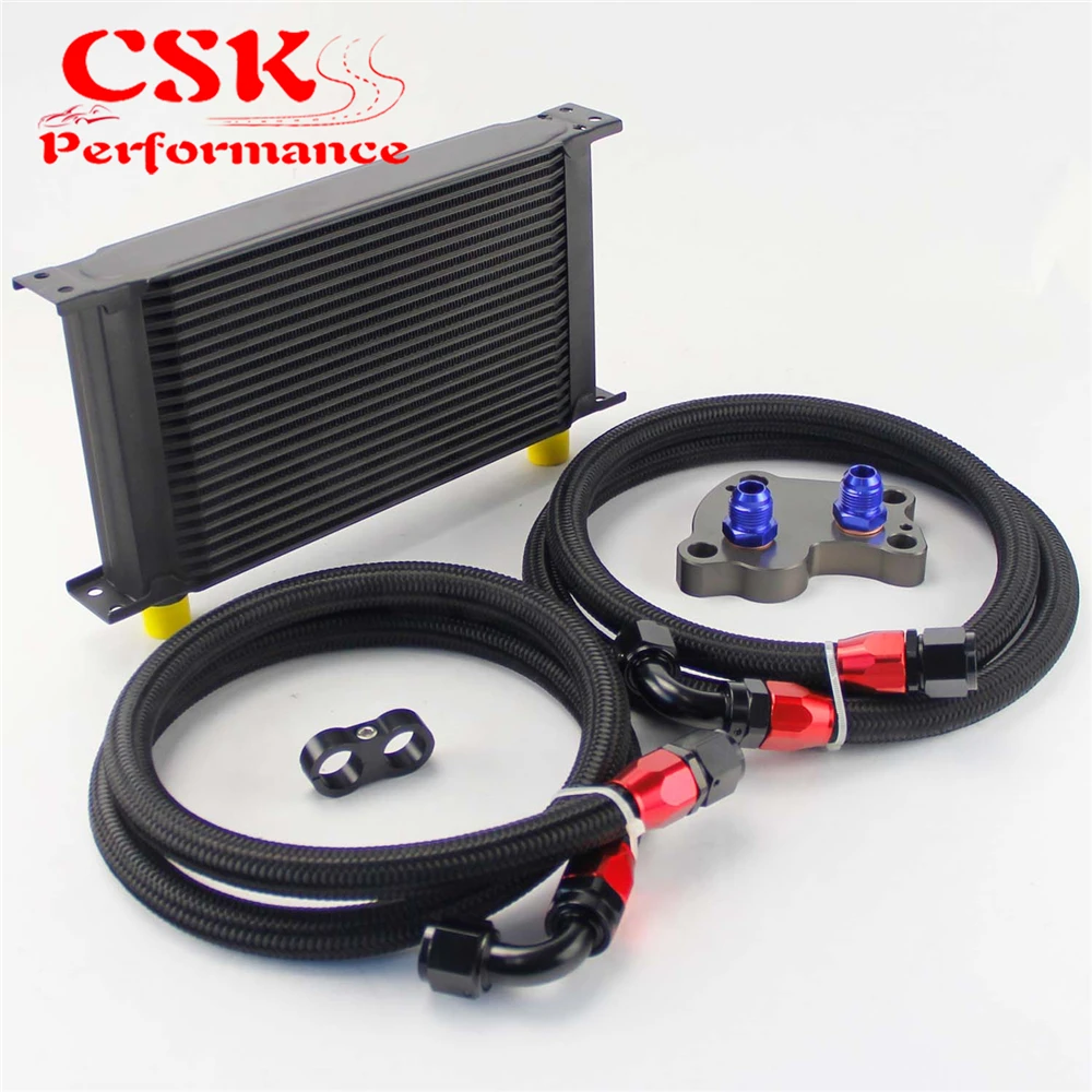 

22 Row 248mm AN10 British Oil Cooler Kit Fits For BMW Mini Cooper R53 Supercharger Silver/Black