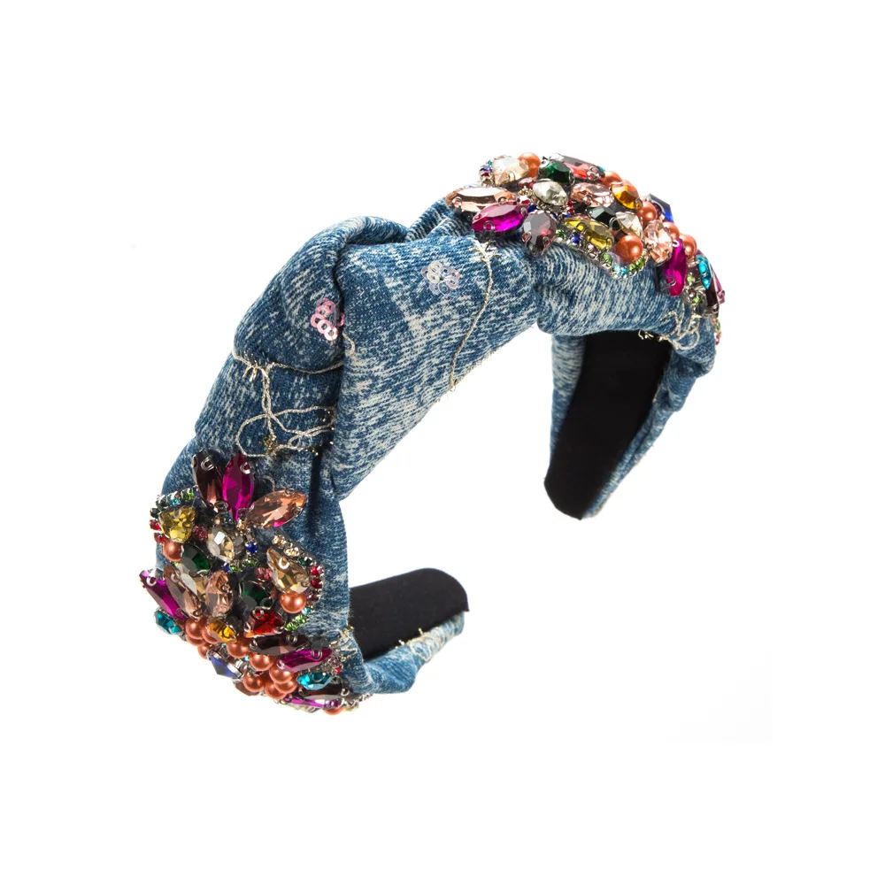 Новая суперблестящая повязка на голову в стиле барокко с ручной строчкой