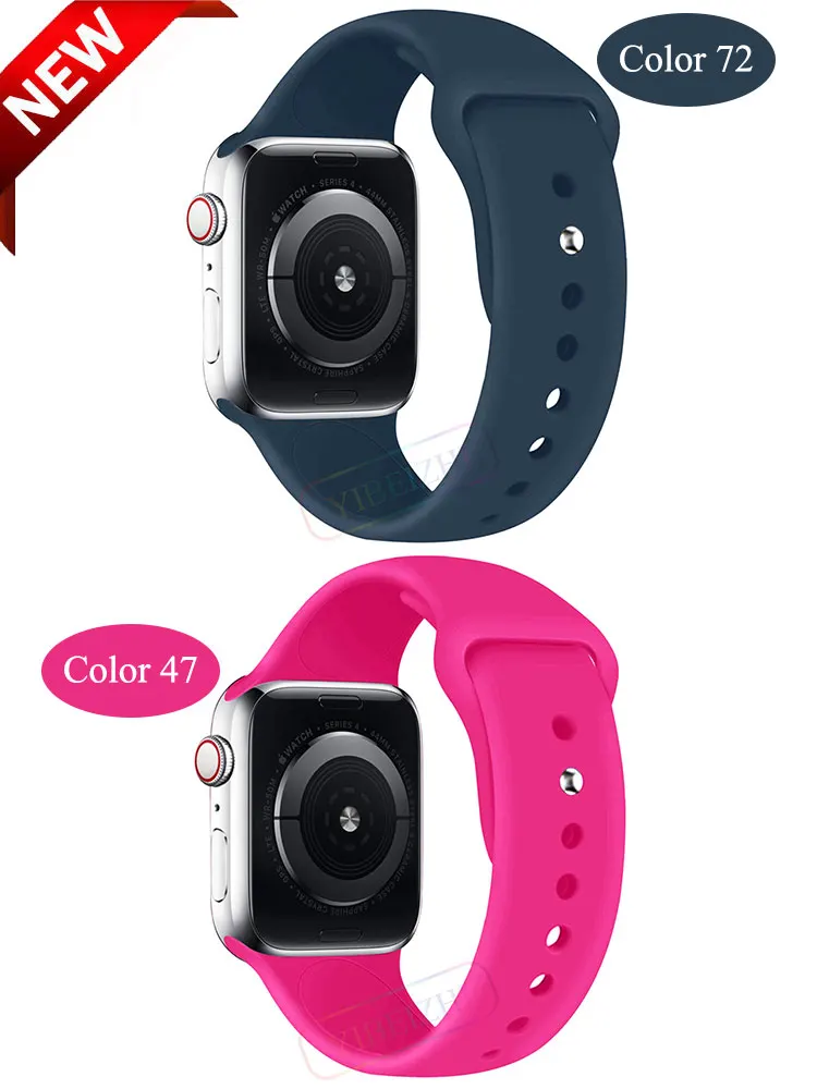 

Strap For Apple Watch band 44mm 45mm 41mm 40mm 49mm 42mm 38mm Silicone Sport bracelet correa iwatch Series 8 Ultra 7 se 3 5 4 6