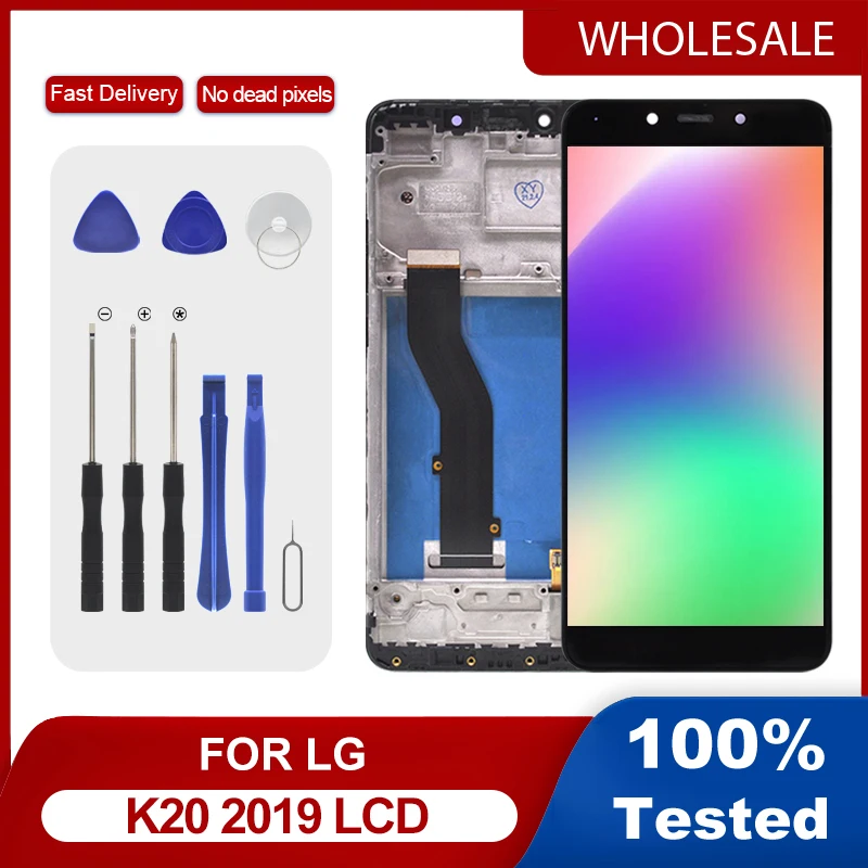 Дисплей 5,45 дюйма K8 Plus для LG K20 2019, ЖК-дисплей с сенсорной панелью и цифровым преобразователем в сборе, бесплатная доставка с инструментами, 1 шт.