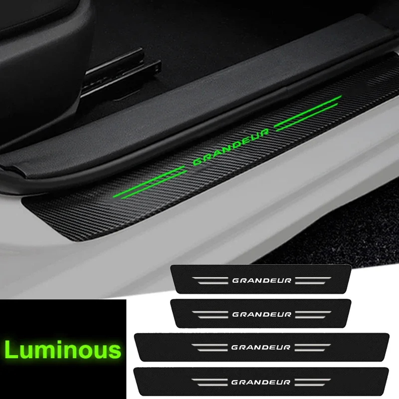 Наклейки на пороги автомобиля для Hyundai Grandeur 2023 Verna Aslan IX25 I20 IX30 IX45 светящийся порог
