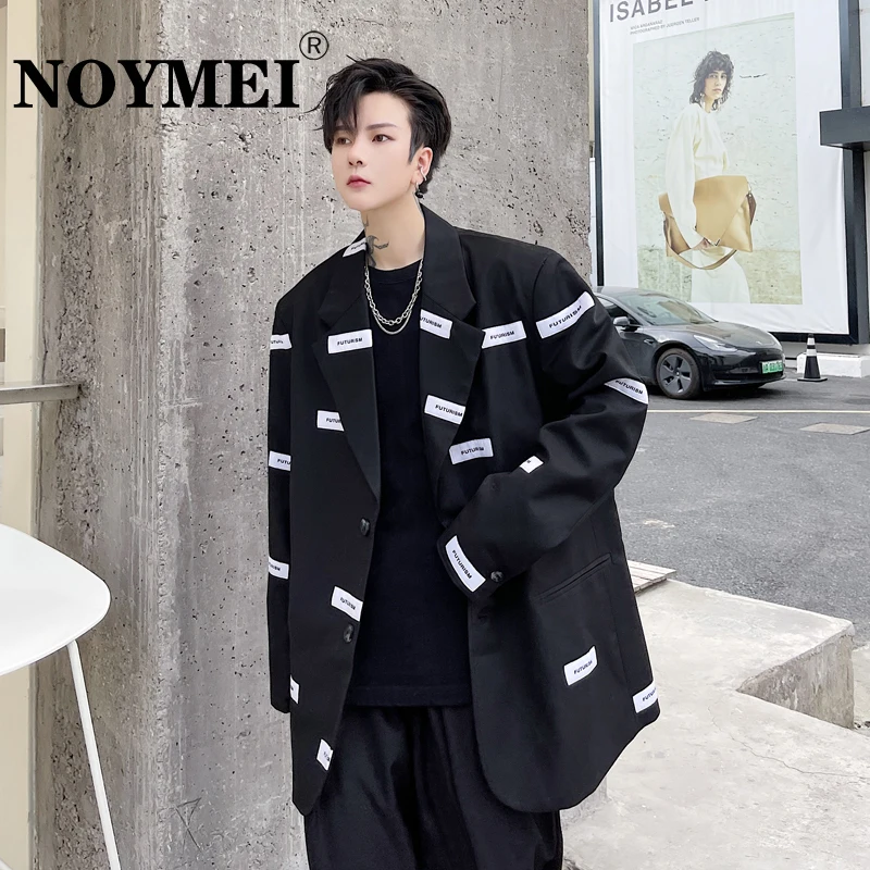 

NOYMEI Handsome 2023 Autumn Solid Color Contrast Label Design Men's Suit Coat Korean Style Single Breasted Fashion Blazer WA836