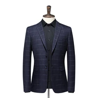 britishs style vintage plaid blazer men casual slim fit suit jacket single button business social blazer plus size 3xl hombre