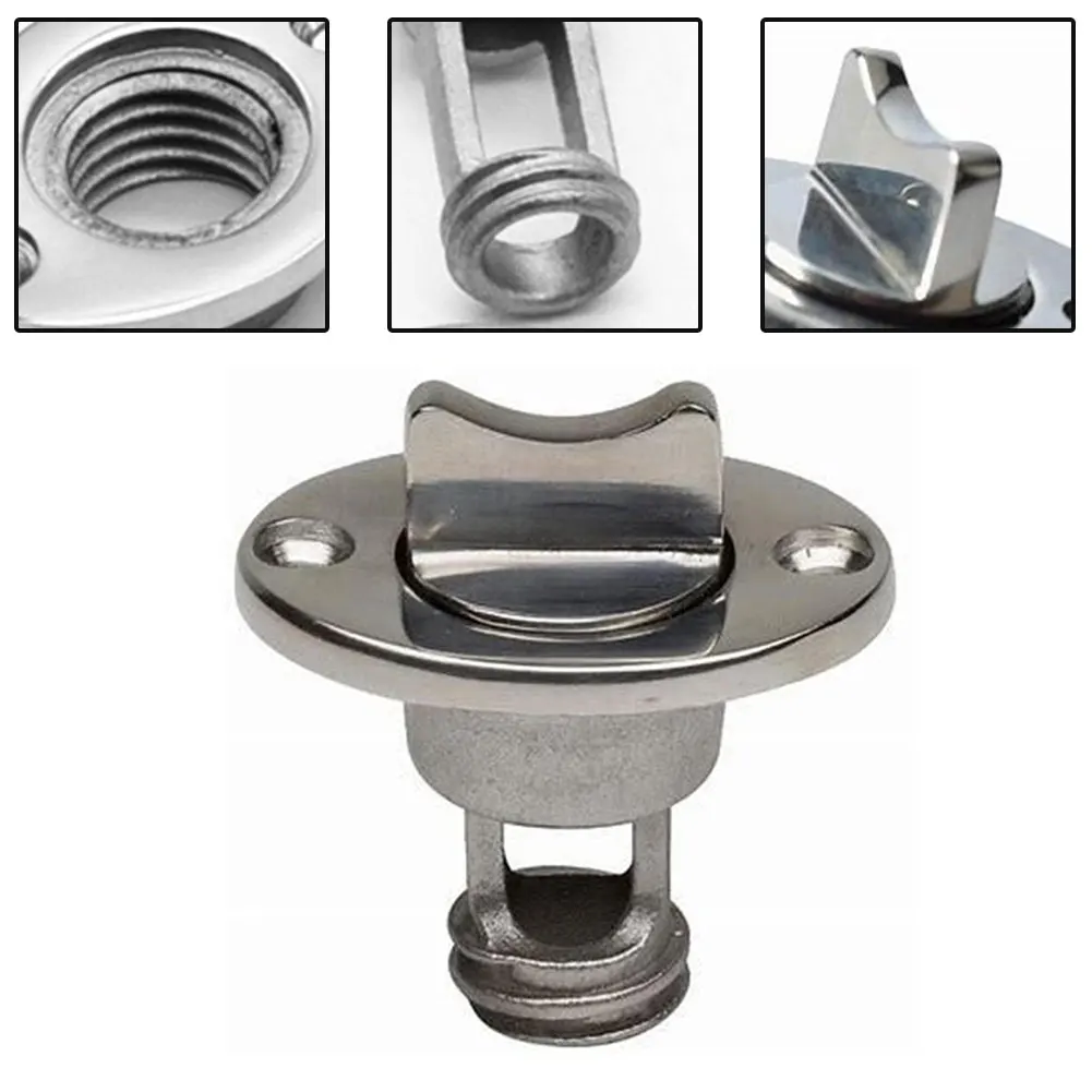 

For Boat Durability Oil Drain Plug Oval Drain Stainless Steel Fits 1\\'\\' Hole Marine 316 Oval Drain Plug 2 In Length