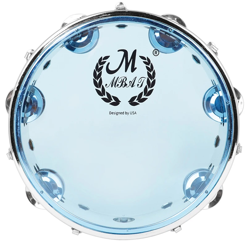 

MBAT Meibeite 8 Inch Self Tuning Double Row Hand Tambourine Stainless Steel Steel Ring Hand Drum Children Adult Playing