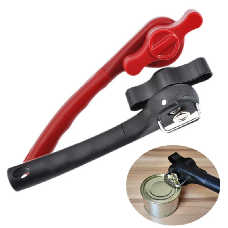 

1pc Plastic Professional Kitchen Tool Safety Hand-actuated Can Opener Side Cut Easy Grip Manual Opener Knife for Cans Lid