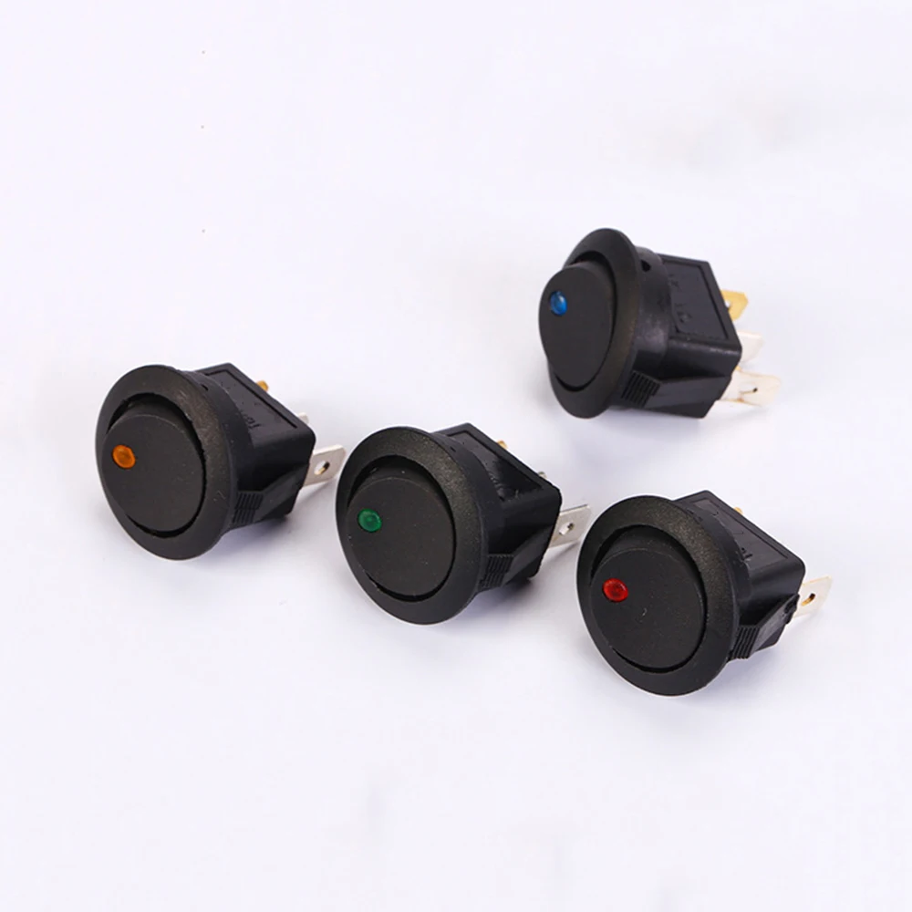 

15Pieces 12V SPST Switch 3 pins ON-OFF Cat eye Led Rocker Switch Led Dot Light LED illuminated Car Dashboard Dash Boat Toggl