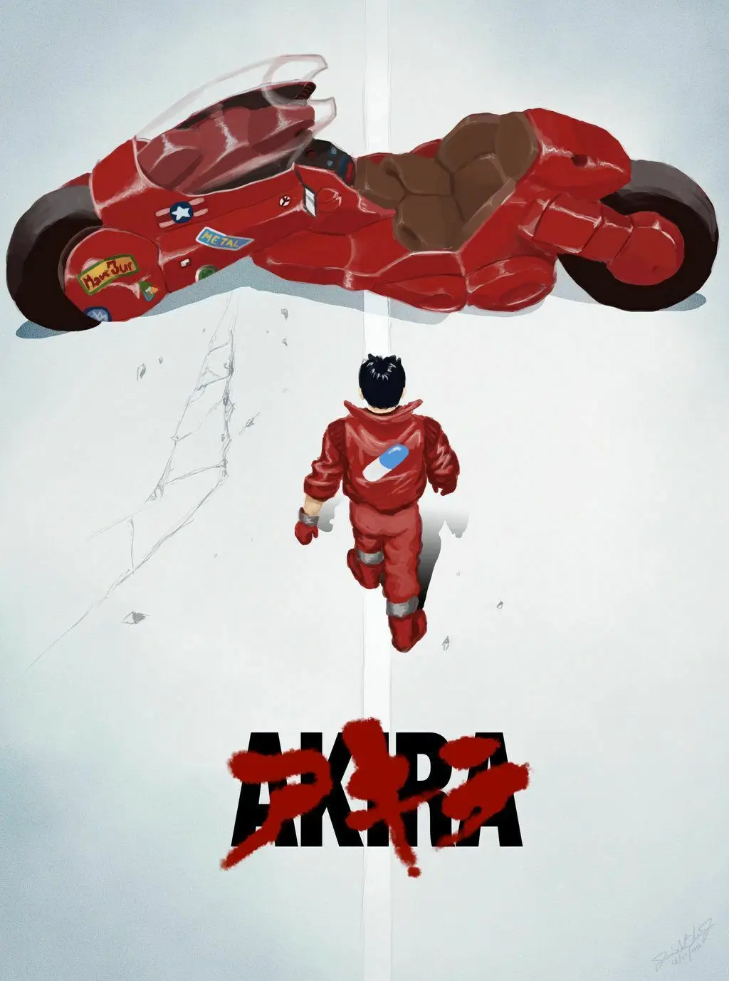 Шелковый плакат akira с художественным принтом для домашнего декора
