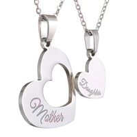 mother daughter heart pendants necklaces stainless steel 1 big 1 small love set necklace jewelry mother daughter gifts wholesale