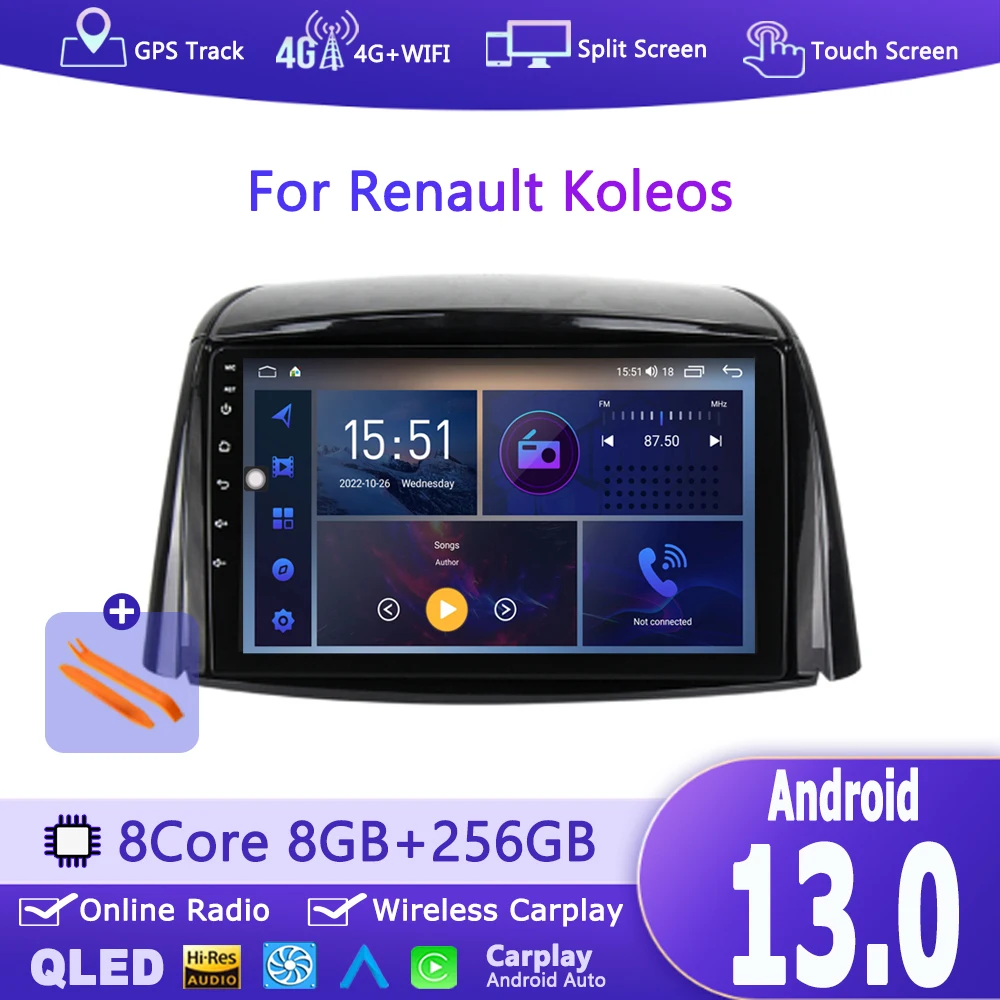 

Android 13 Autoradio For Renault Koleos 2008-2011 2012 2013 2014 2015 2016 Car Multimedia Radio Screen Navigation GPS carplay