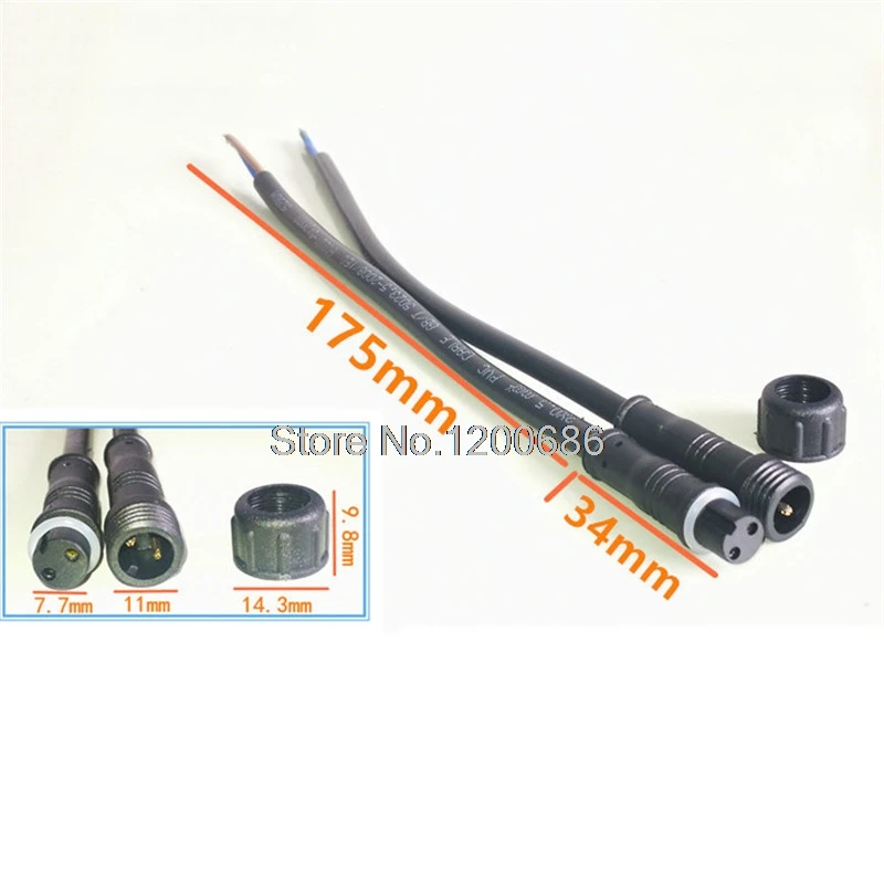 

Male Female IP67 Waterproof 2/3/4 pin Circular Wire Connector with 40cm Wire